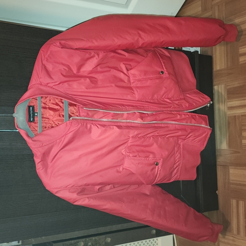 Red bomber jacket
